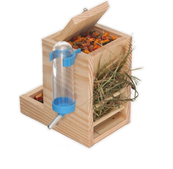 Dispense 3x1 Para Hamster Comedouro Bebedouro Porta Feno